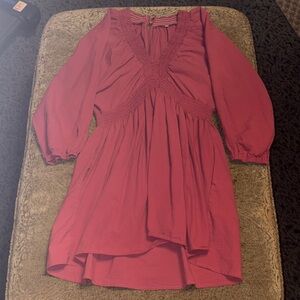 Amazon Women's Elegant Burgundy Tunic Dress
